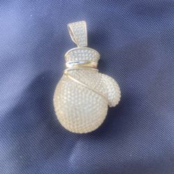 Real Silver 925 Boxing Glove Pendant 