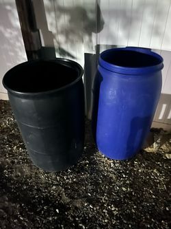 Cans (2)plastic 56 gallon