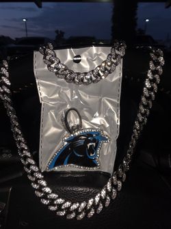 Carolina Panthers Pendant, Necklace, & Bracelet