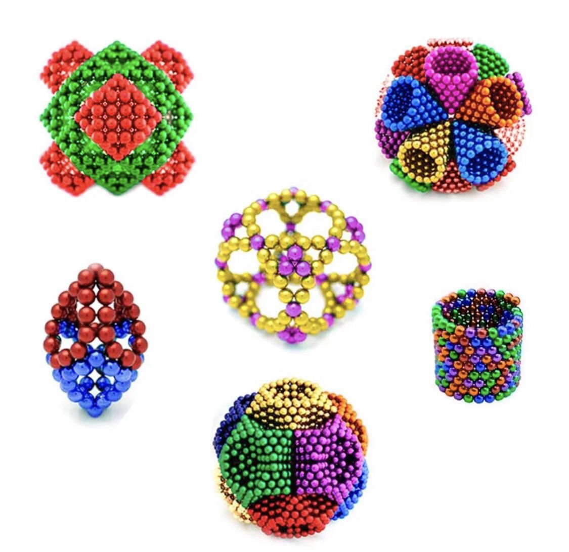 2 Sets Of Magnetic Balls 546 Each. Each Set includes Instructions, Splitter Card, Metal Base, Pouch for storage, Wooden Box