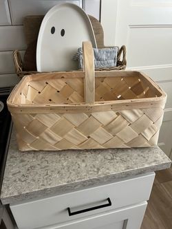 Large woven basket with handle $10