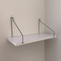  White Floating Shelves with Wire