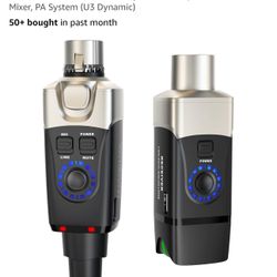 Xvive U3 Wireless Microphone System 2.4GHz Wireless XLR Transmitter and Receiver for Dynamic Microphone, Audio Mixer, PA System (U3 Dynamic)