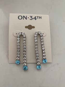 New On 34th Rhinestone Earrings