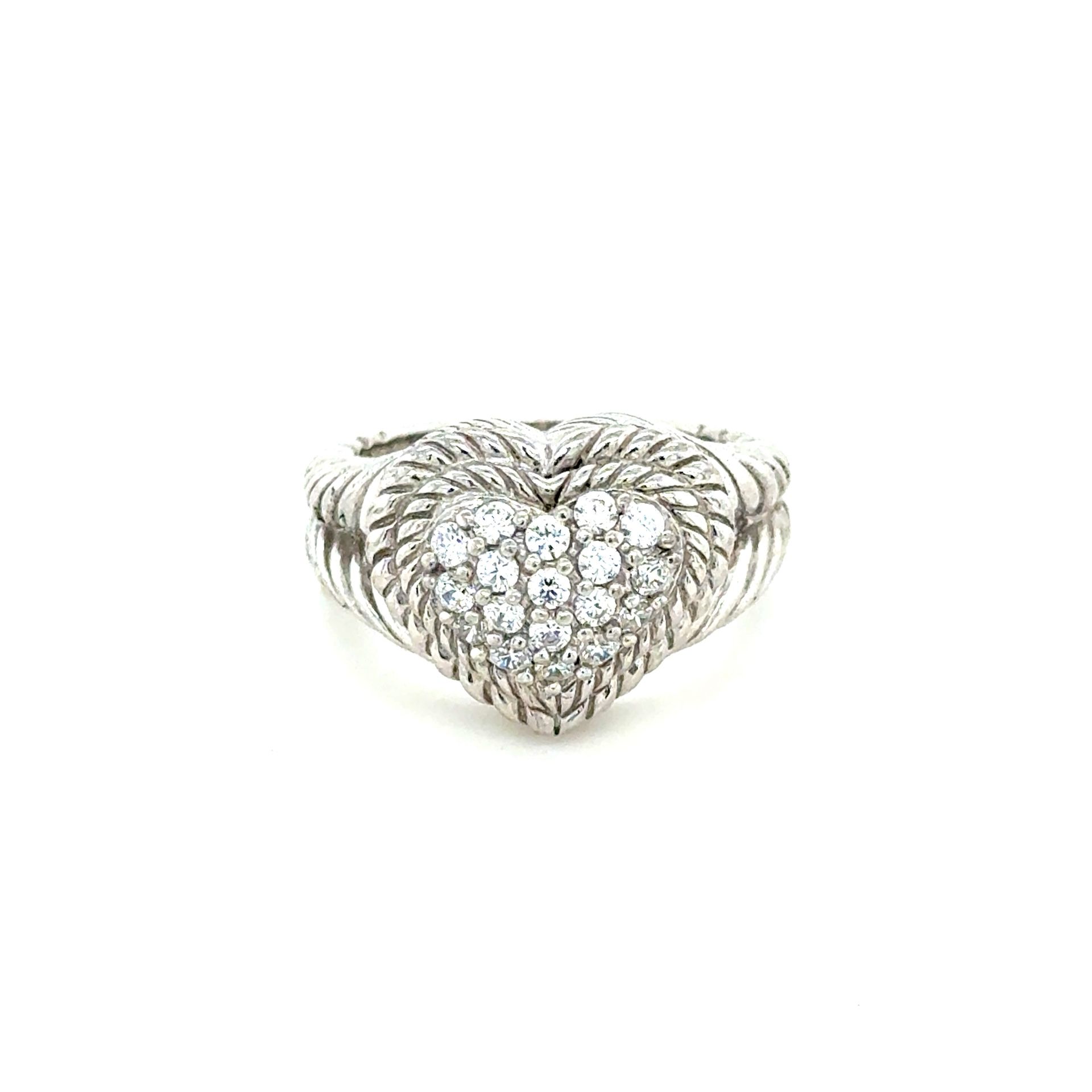 Judith Ripka Pave Cz Heart Ring