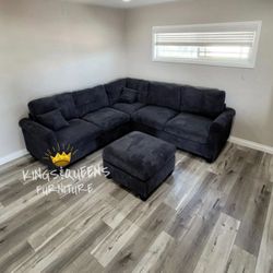 New Black Sectional 