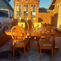 Dining Table And China Cabinet 