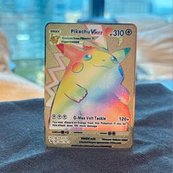 Pikachu VMAX Rainbow Gold Metal Replica Card – Fan Display Edition – Collector’s Item 