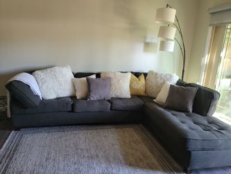 L-Shaped Gray Sectional Sofa