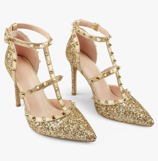 Brand New Gold Heels Perfect For The Holidays! Different Sizes