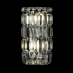 Ceenli 2 Lights Modern Crystal Wall Sconce, Chrome Wall Light with E12 Bulb Hold 