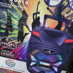 New 15" Speaker With Mic & Stand. Bluetooth Speaker Rechargeable DJ Karaoke ALL IN ONE 