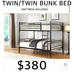 METAL BUNK BED INCLUDED BOTH MATTRESS