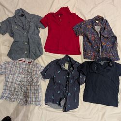 6 Size 4 Boys Shirts With Collars Hawaiian Gap Kids Ralph Lauren Oshkosh 