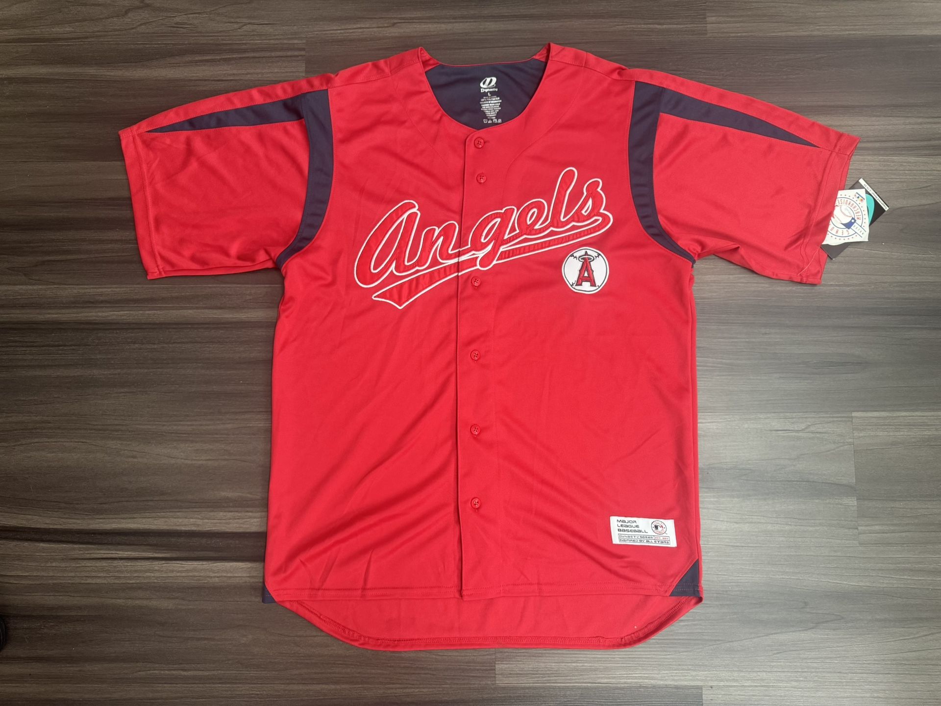 Dynasty Los Angeles Anaheim Angels MLB Red Stitched Jersey Men’s Large MSRP $80