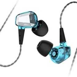 Ear Headphones Sports Earbuds (Blue)