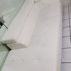 White Leather Sofa 