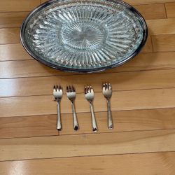 Leonards Silver Serving Hor D’ Oeuvres Tray 