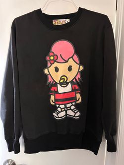 Vintage Bros Products Black Sweatshirt Graphic Mens Size L Hong Kong Streetwear