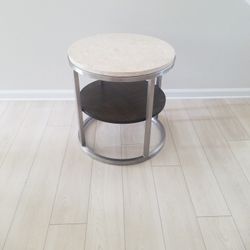 2 Side Tables Stone Top