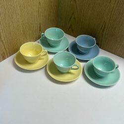 Lu-Ray Pastels Cups And Saucers