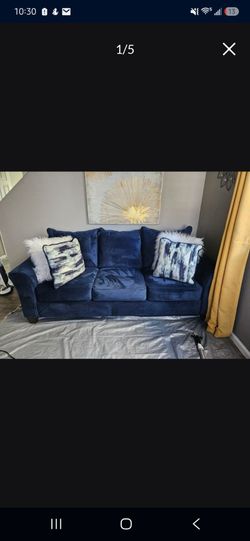 Velour Navy Sofa