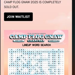 GA Camp Flog Gnaw Ticket with Carnival Pass