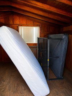 Full Bed Frame + Queen Mattress Foundation