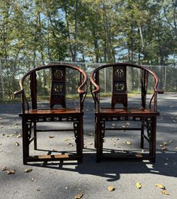 Antique Chinese Horseshoe Arms Chairs