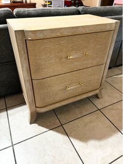 Warm Sands , 2-Drawer Soft Curves Nightstand ( w/ charger ports ) -New