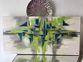 Hand painted acrylic on canvas 48 in by 24 inch