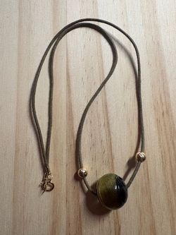 Vintage 14K Gold & Murano Glass Cord Necklace