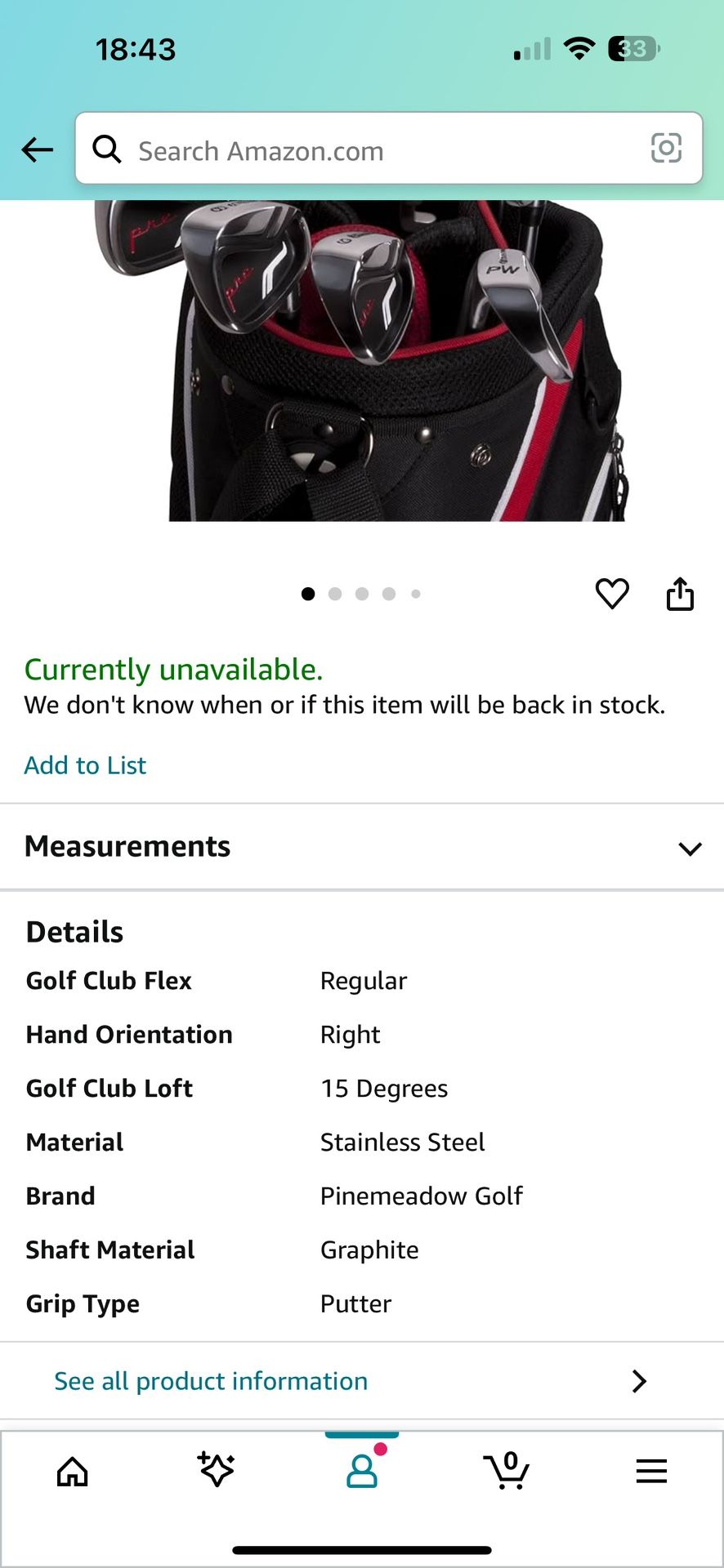 5 Golf Clubs. Pinemeadow
