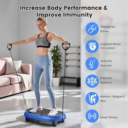 Vibration Plate Exercise Machine, Vibrating Fitness Platform for Lymphatic Drainage, Full Body Shaker Workout Equipment, Bluetooth Power Shaping Vibra