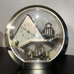 Rhythm Quartz Gold Decorative Angels Stairway Heaven Table Clock 10’ Tested WORK