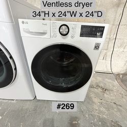 LG dryer 24”W ventless electric (#269)