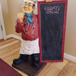 Vintage Mini Chef With Menu Board 