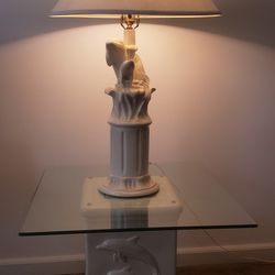 Dolphin End Table & Dolphin Lamp 