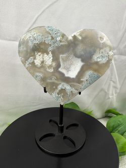 Crystal Moss Agate Heart