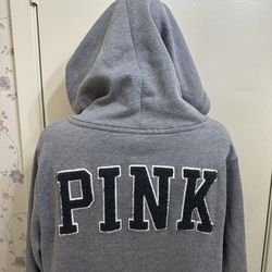 Victoria’s Secret Pink Full Zip Hoodie Jacket Size Large