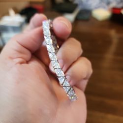 silver cubic zirconia bracelet