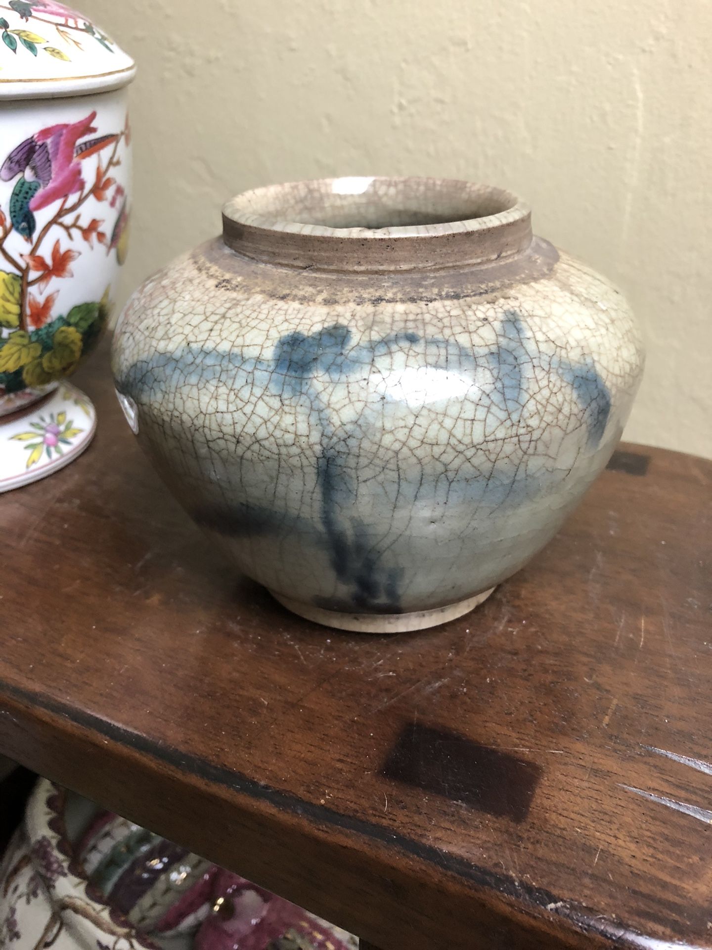 Antique Speckled and Blue Vessel mid 19th C