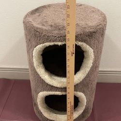 2-Story (20"H), Barrel-Shaped Brown KITTY CONDO - posted price is firm.
