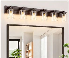 Modern 6-Light Bronze Vanity Fixture – New in Box