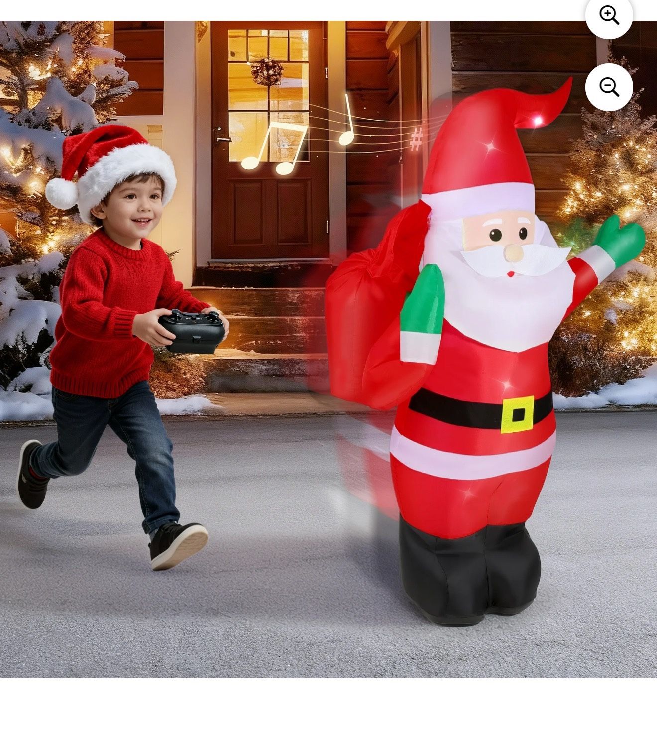 4ft Remote Control Christmas Inflatables Santa Claus RC Car,RC Christmas Blow ups Toys Indoor Outdoor Decoration with Light and Sounds,Gift