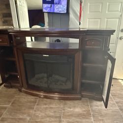  100% Solid Wood Fireplace TV Stand / Cabinet