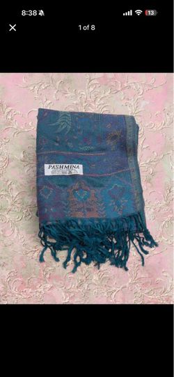 new | limited edition teal pastel multicolor pashmina scarf