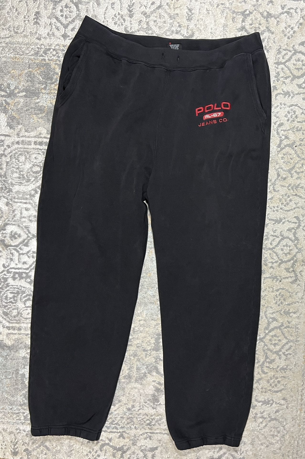 Ralph Lauren Polo Jeans Company Sweatpants Men's Size XXL Black RL 67 *Flaws*
