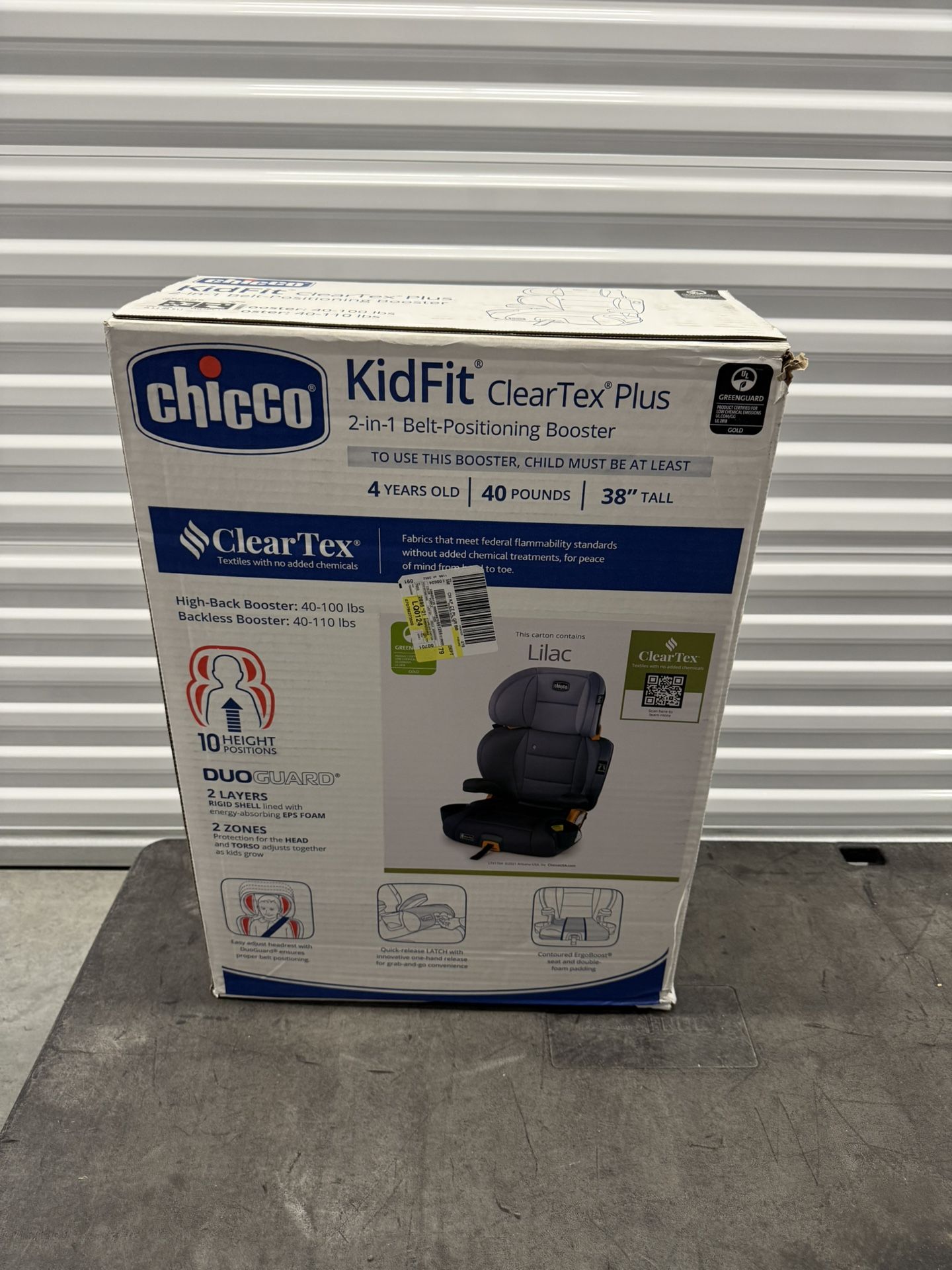 Chicco KidFit ClearTex Plus 2-in-1 Belt Positioning Booster Car Seat - Lilac ( Purple ) NEW