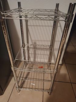 Chrome shelving unit